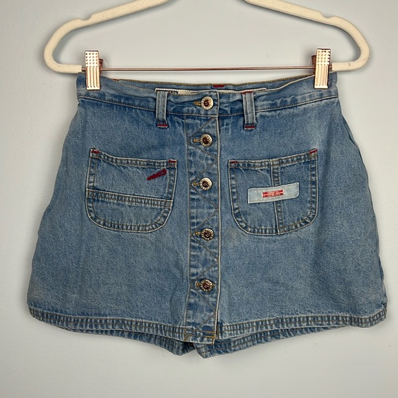 Vintage Jean button front skort 100% cotton by Squeeze Jeans - Picture 1 of 7